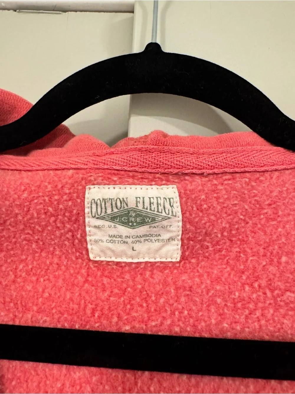 Vintage J. Crew Coral Half-Zip Hoodie Sweater